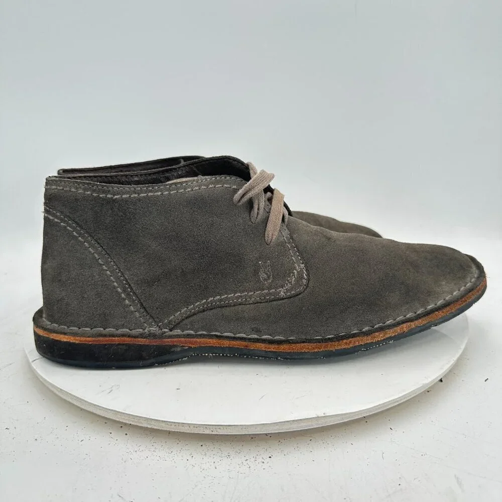 John Varvatos Men Size 9.5M Gray Suede Lace Up Ankle Chukka Boot